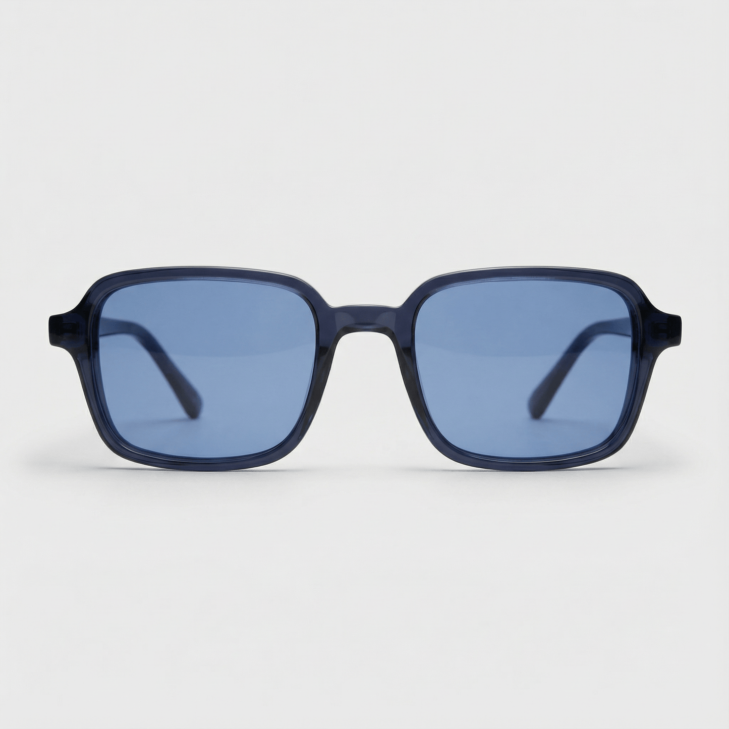 Gafas de sol de pasta Atlas Azul Cobalto rectangulares, vista frontal