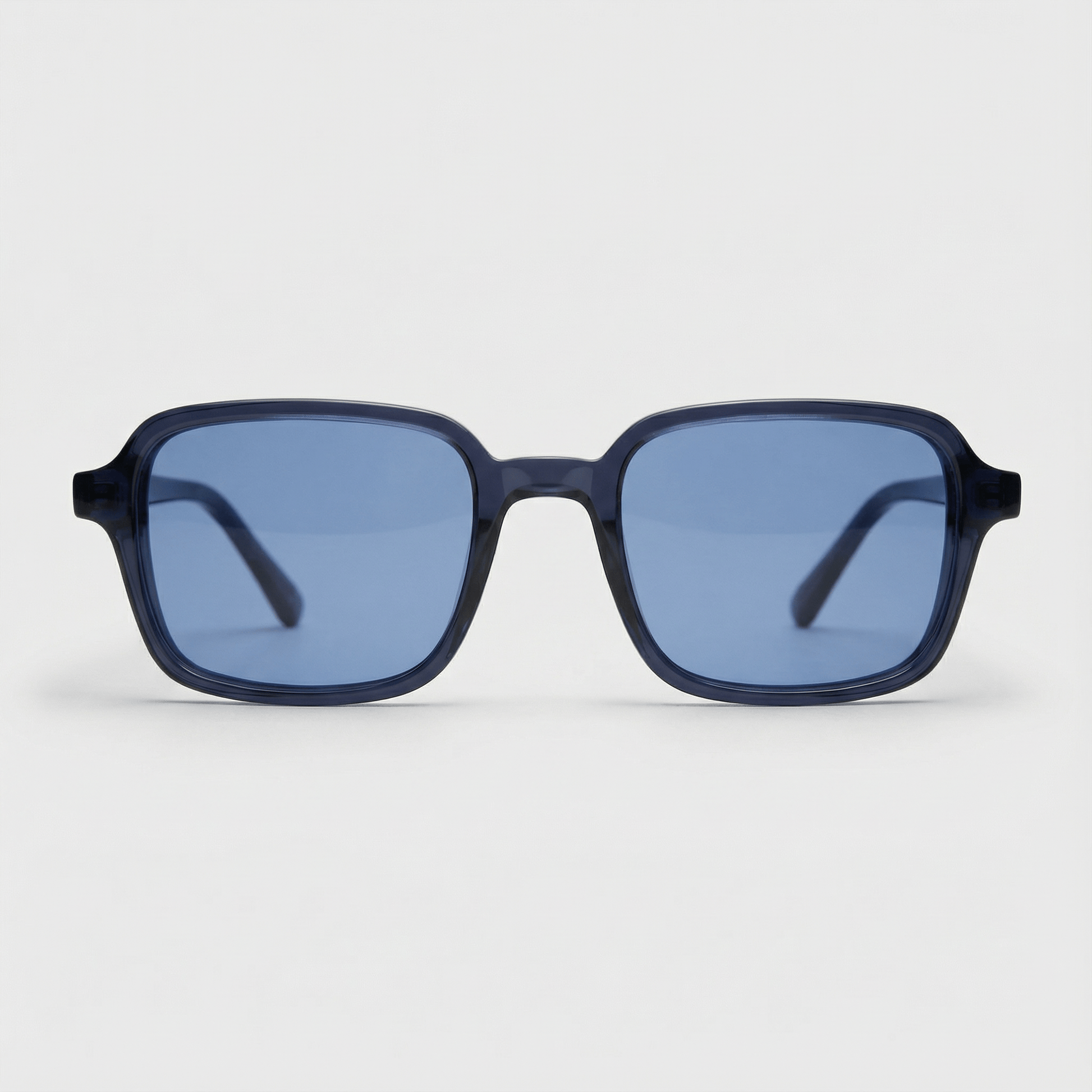 Gafas de sol de pasta Atlas Azul Cobalto rectangulares, vista frontal