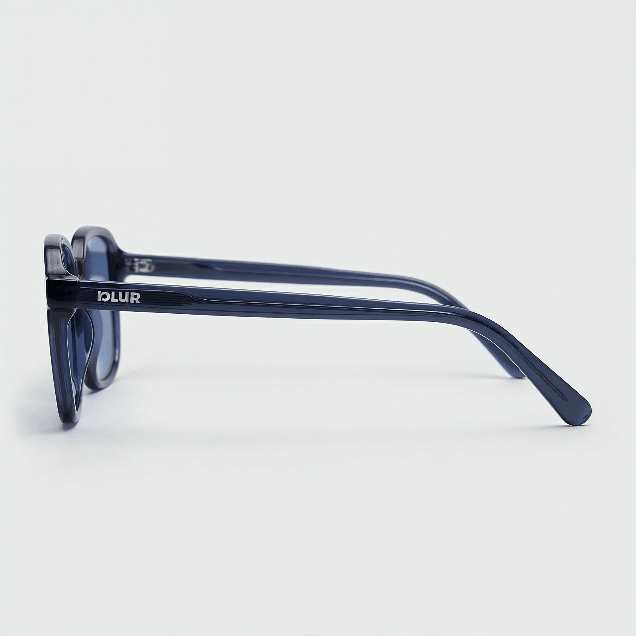 Gafas de sol de pasta Atlas Azul Cobalto rectangulares, vista lateral