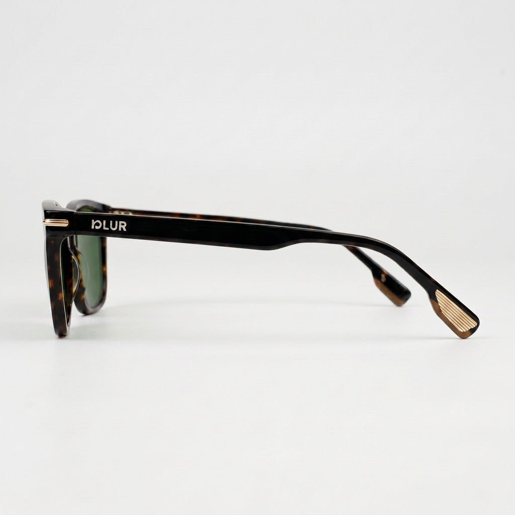 Capri C2 | Verde — detalle del logo, gafas de pasta hechas a mano | Blur Eyeshop