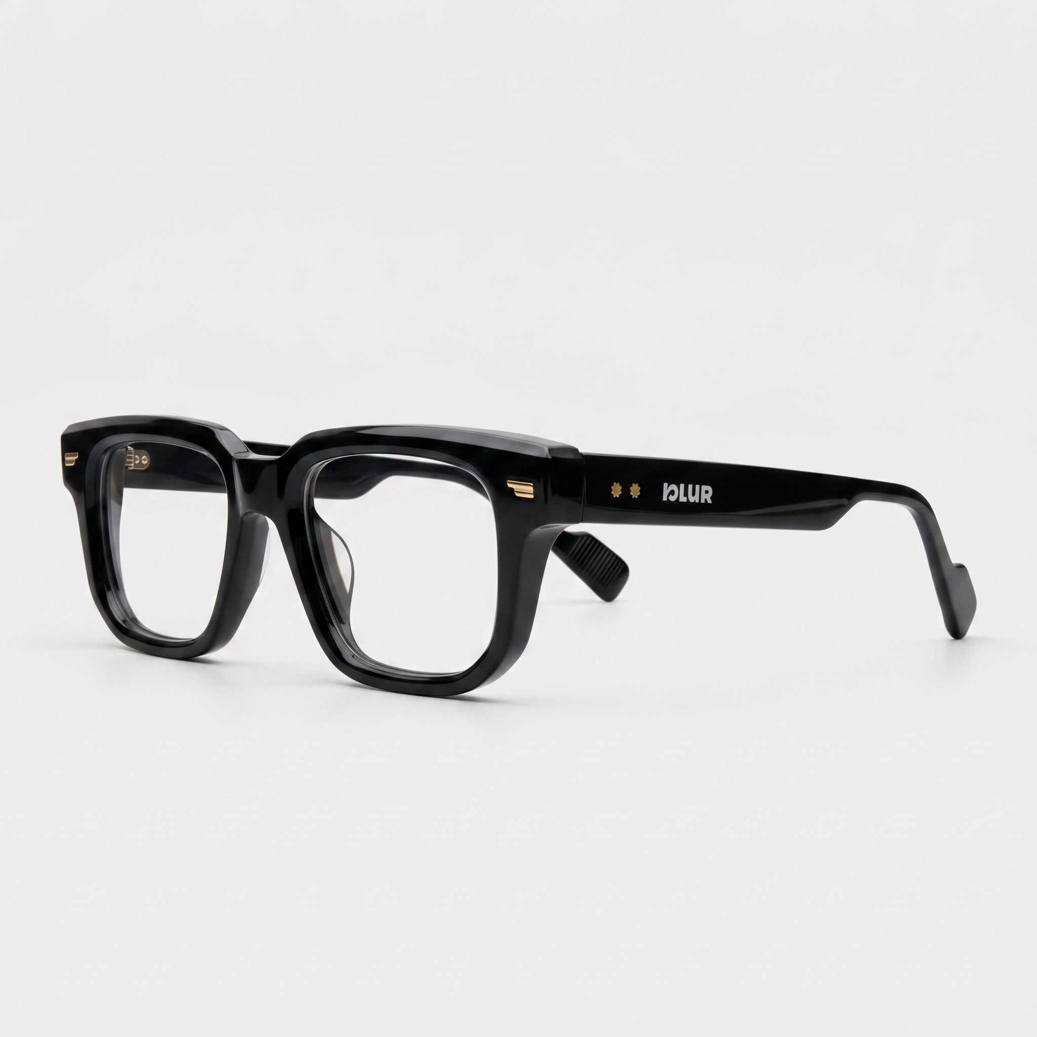 Titan Black C1 | Filtro Azul — gafas de pasta con filtro de luz azul, vista tres cuartos | Blur Eyeshop