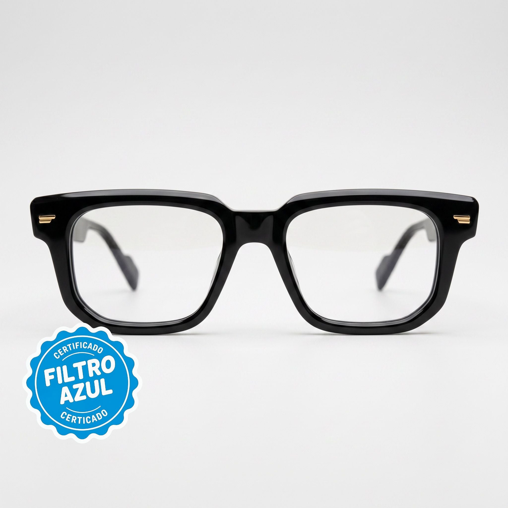 Titan Black C1 | Filtro Azul — gafas de pasta con filtro de luz azul, vista frontal | Blur Eyeshop